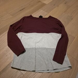 Nursing Queen Maroon and Light Gray Top